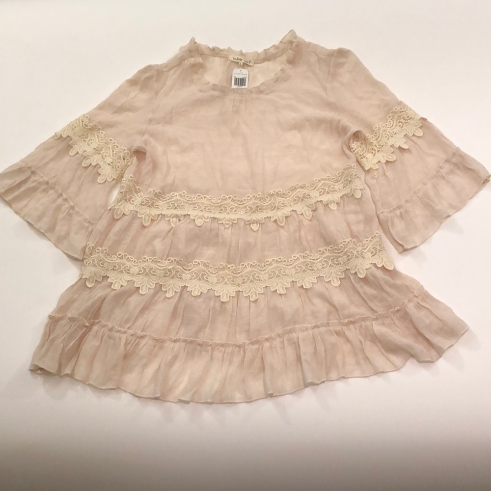 NWT Women’s indigo soul Ivory Tiered Tunic Sz L